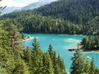 Caumasee bei Flims im Sommer mit hohem Wasserstand Blick über den Caumasee bei hohem Wasserstand