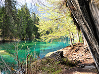 Blick über den Crestasee bei Flims / Trin